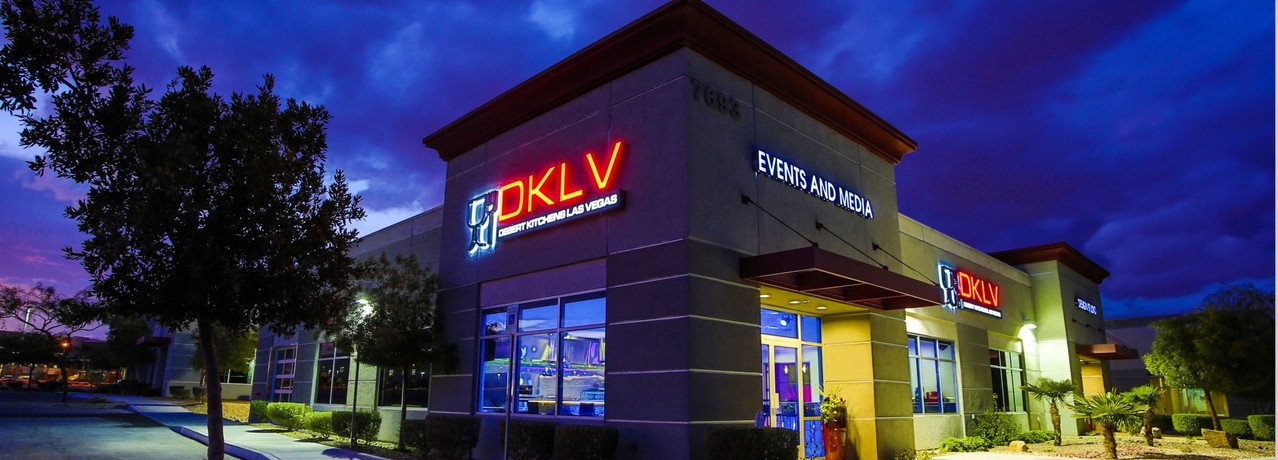 desert kitchen building at night