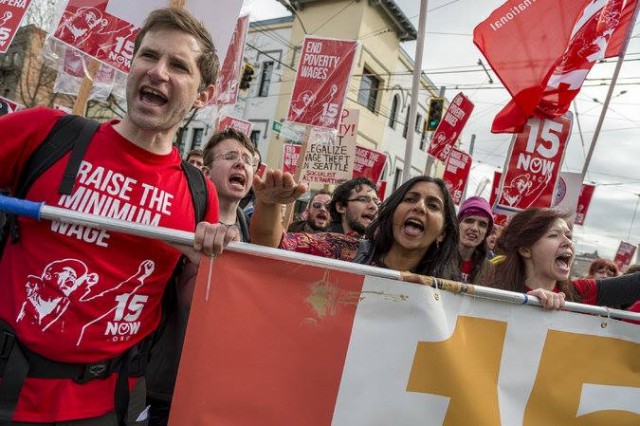 minimum wage protest