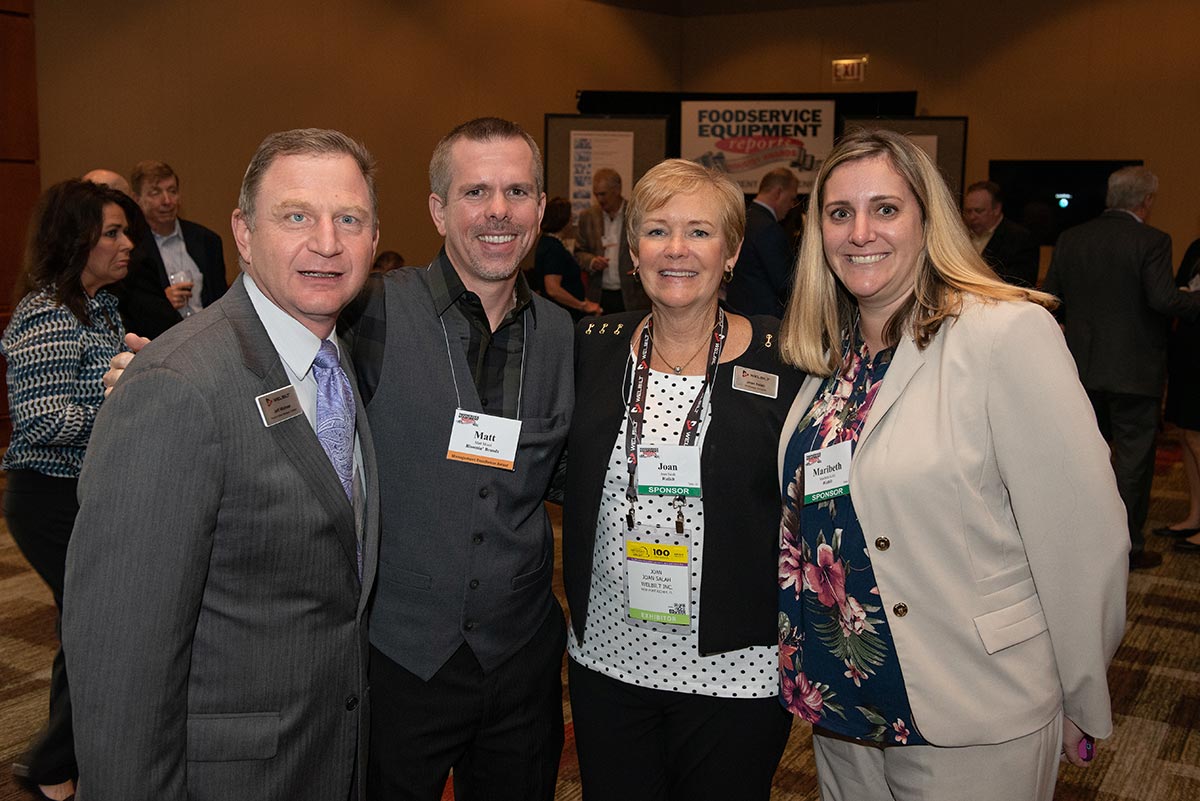 Jeff Michael, Welbilt; Matt Morel, Bloomin’ Brands (Management Excellence Winner); Joan Salah & Maribeth Kelly, Welbilt.