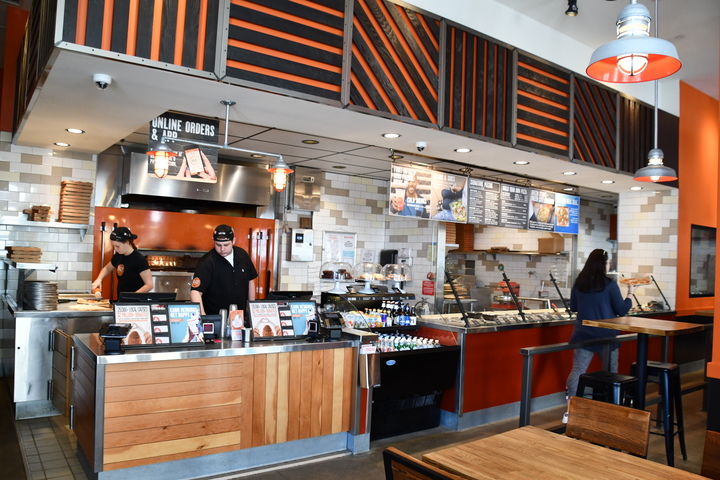 Inside a Blaze Pizza store