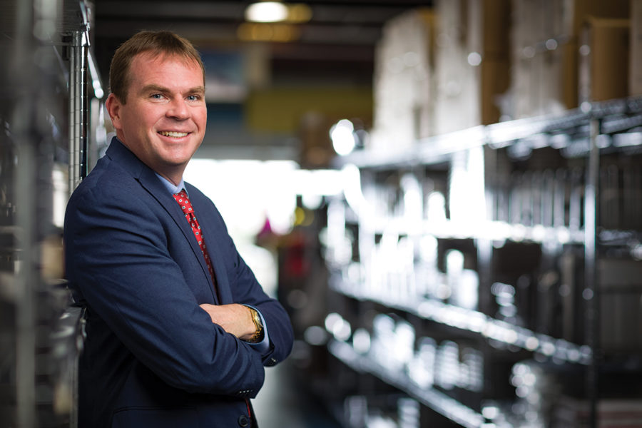 Brad Pierce, President of Restaurant Supply World, photographed at their Orlando location by Jensen Larson for Foodservice Equipment Reports.