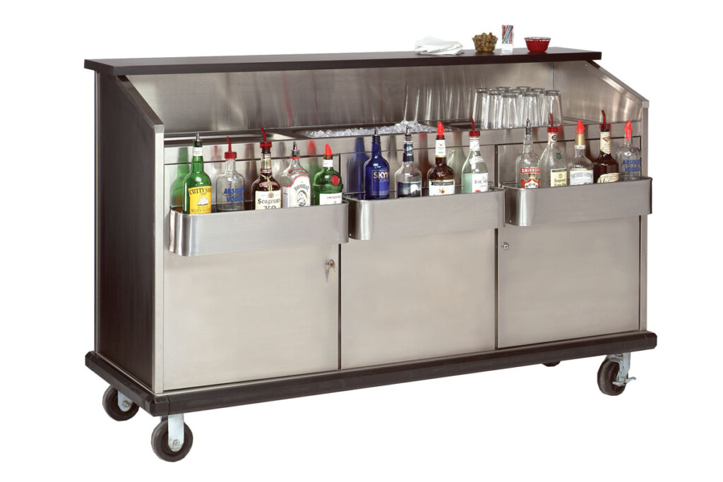 Portable Mini Bar on Wheels - Great for Mobile Bartenders - Light & Mobile