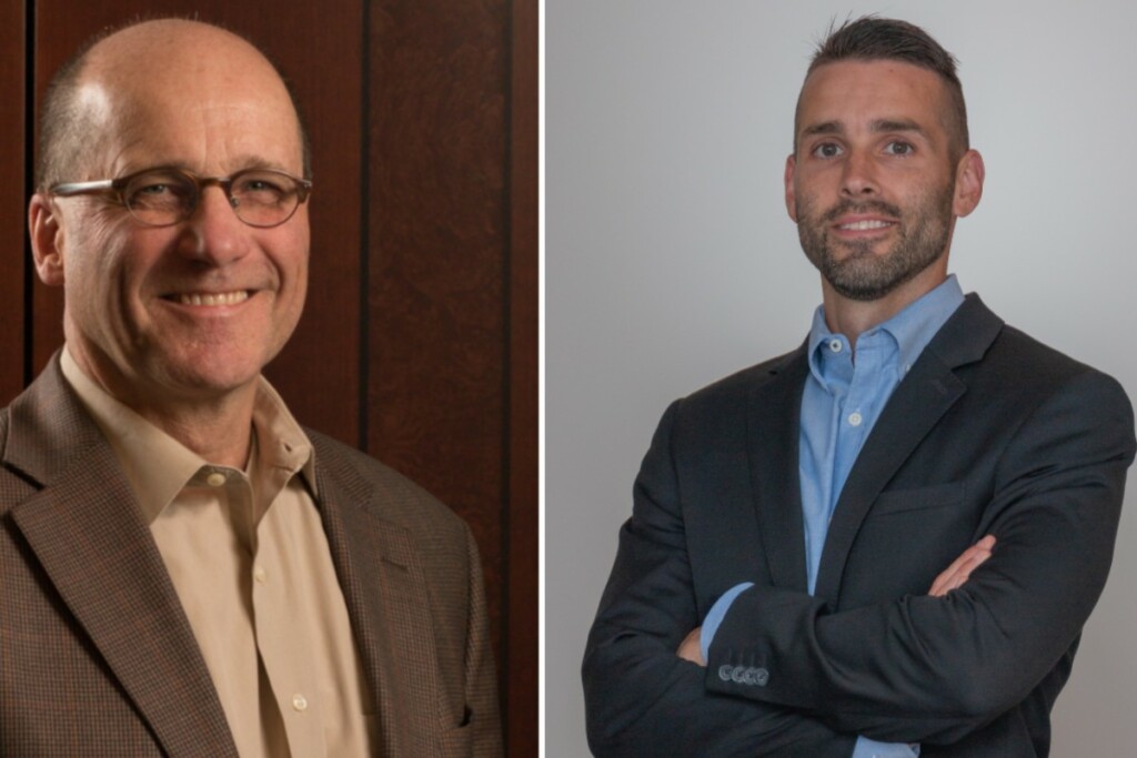 From left to right: Elkay outgoing CFO John Pendergast and new CFO Bryan English.