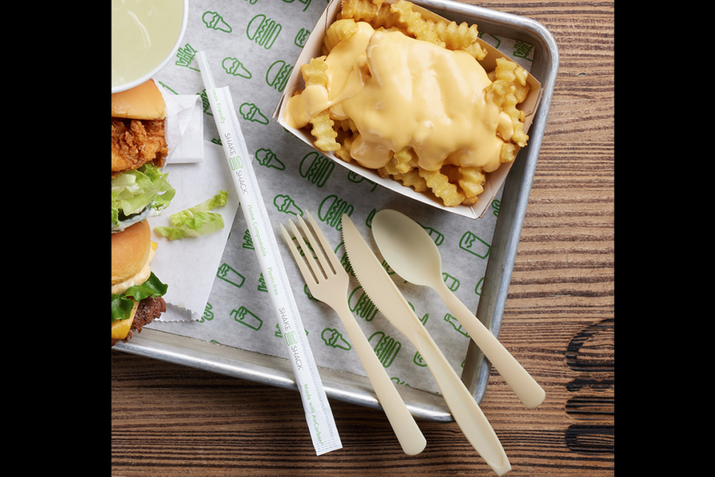 Shake Shack will pilot sustainable straws and cutlery at select locations in California, New York and Florida. Photo Courtesy of Shake Shack