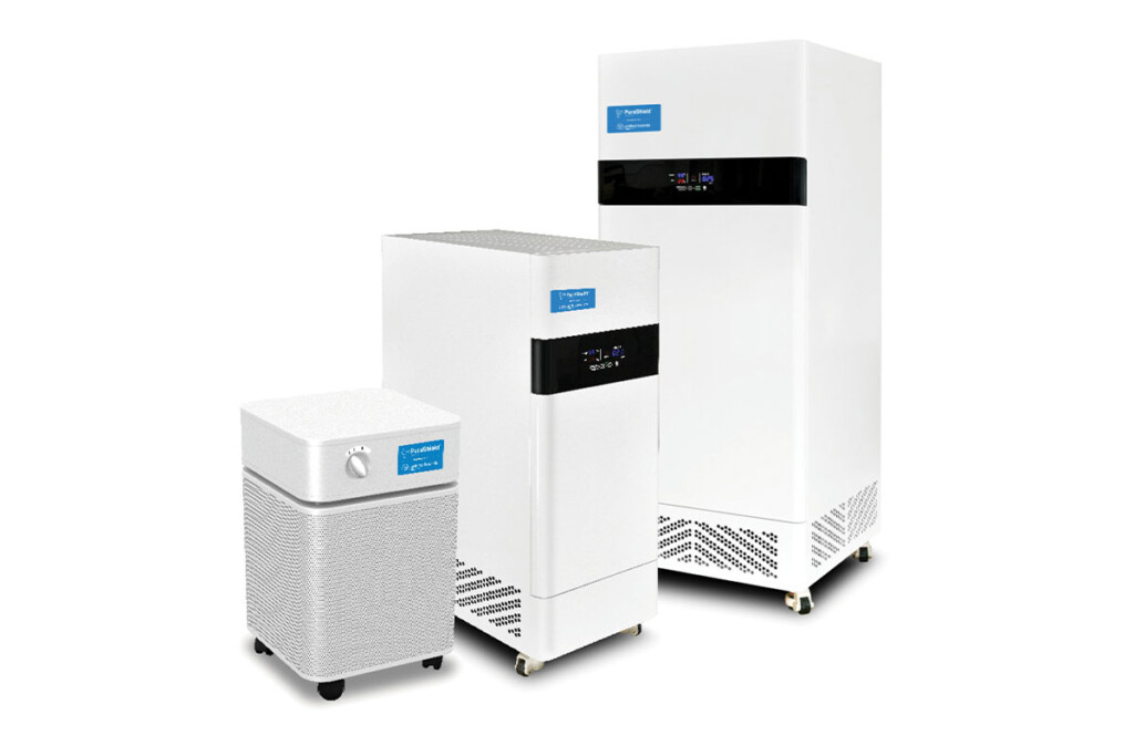 PuraShield air purification units roll into place and use multistage filtration— from a prefilter to trap dust, pollen and other large particulates to a final HEPA filter—to remove nearly all aerosols carrying viruses from air entering the unit. Unified Brands / unifiedbrands.net