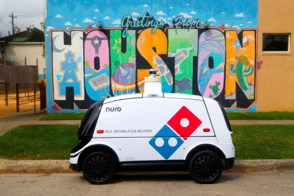 This week in Houston, Domino’s and Nuro are teaming up to offer autonomous pizza delivery. Photo Courtesy of Domino's