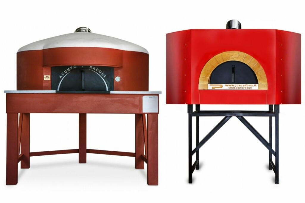 Forza Forni’s commercial ovens Acunto Angolare 130 Model and the Pavesi Twister 135 Wood/Gas. (Photos Courtesy of Forza Forni)