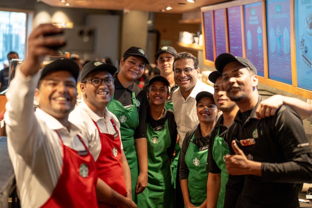 Laxman Narasimhan Starbucks ceo together with India green apron partners