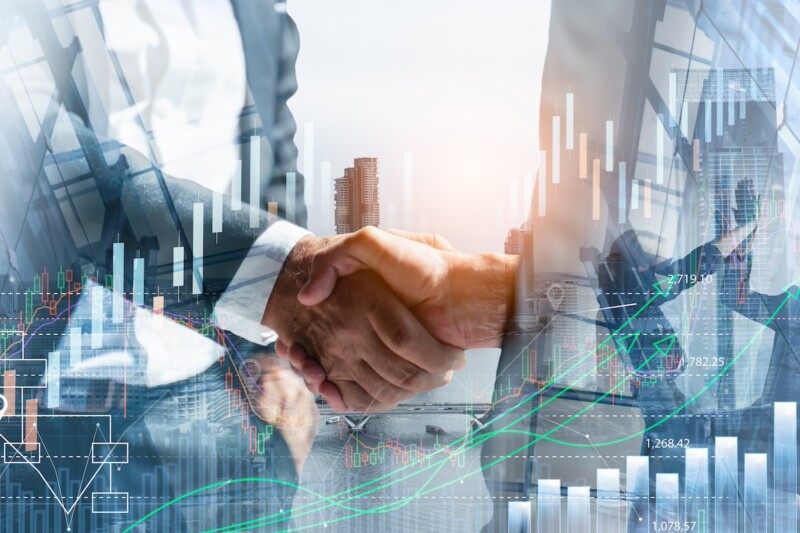 Businessman handshake for teamwork of business merger and acquisition,successful negotiate,hand shake,two businessman shake hand with partner to celebration partnership and business deal concept