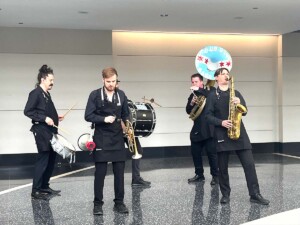Band Playing Outside of the Entrance