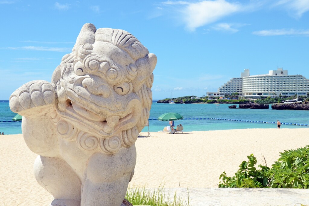 Pretty Shisa in Onna Beach, Okinawa, japan