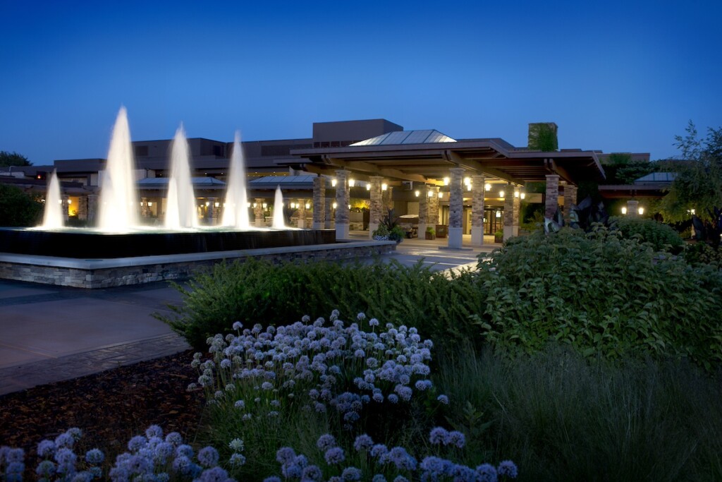Resort main lodge evening